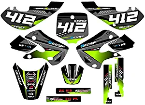 2000-2019 KX 65, Surge Black CUSTOM Senge Graphics Kit, Compatible with Kawasaki