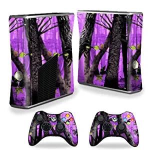 MightySkins Skin Compatible with X-Box 360 Xbox 360 S Console - Purple Tree Camo | Protective, Durable, and Unique Vinyl Decal wrap Cover | Easy to Apply, Remove, and Change Styles | Made in The USA