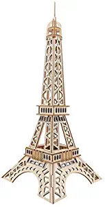Beyond280 3D Wooden Eiffel Tower Puzzle Laser Cut Architectural Model Collection Toy DIY Puzzle for Kids and Adults 52 Pieces