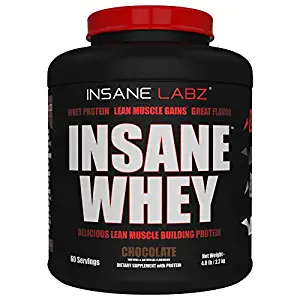 Insane Labz Insane Whey,100% Muscle Building Whey Isolate Protein, Post Workout, BCAA Amino Profile, Mass Gainer,Meal Replacement,Kosher and Halal Approved, 5lbs, 60 Srvgs, Chocolate
