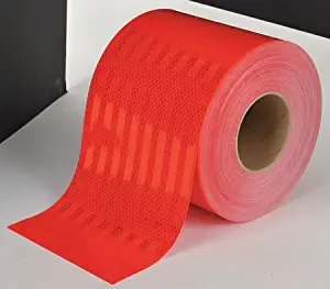 Safe Way Traction 6 Inch Wide x 10 Feet Long of 3M Diamond Grade Conspicuity Solid Red Reflective Safety Tape 983-72NL