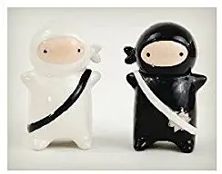 NINJA PAIR Salt & Pepper Set Ceramic Cute Fun