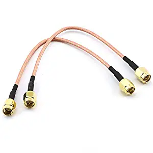 DZS Elec 2pcs RG316 Wire Jumper 15cm SMA Male to SMA Male with Connecting Line RF Coaxial Coax Cable Antenna Extender Cable Adapter Jumper