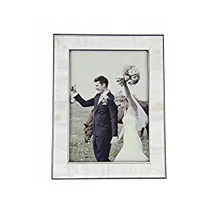 Unique Wedding Picture Frame 5X7 White Fulemay Ornate Freshwater Shell Anniversary Photo Frame Best Anniversary Gift