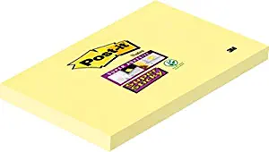 Post-it Super Sticky Notes, Self-Adhesive Notes, 12 Pads, 90 Sheets, Yellow 12 Blocks 127 x 76 mm