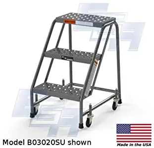 3 Step Rolling Ladder by EGA Products - No Hand Rails [Made in the USA]