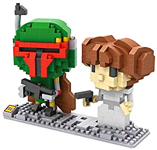 LOZ Star Wars Princess Leia Boba Fett Set of Two NO.9531 Organa Solo Mini Building Micro Blocks Compatible Brick Headz Chistmas/Bithday Gifts for Kids DIY Figures Assemble Educational Toys Model Kits