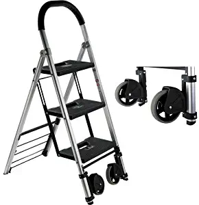 Pearstone PSL3S 3-Step HD Photographers Ladder with Wheels