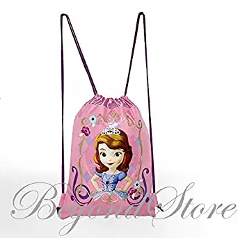 Disney Princess Sofia Light Pink Drawstring Backpack Tote Bag