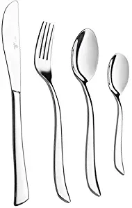 Royal 40-Piece Silverware Set – 18/10 Stainless Steel Utensils Forks Spoons Knives Set, Mirror Polished Cutlery Flatware Set - Curved Design