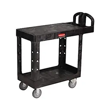 Rubbermaid 4525 Black 4525 Flat Shelf Cart, 43 7/8"L x 25 5/8"W