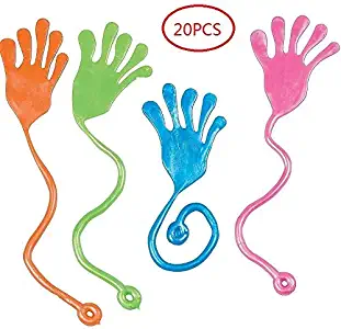 Tuko 20PCS Sticky Hands, Sticky Fingers,Kids' Party Favor Sets， Fun Toys, Party Favors, Wacky Fun Stretchy Glitter Sticky Hands, Party Favors, Birthday Parties, Toys for Sensory Kids,20PCS