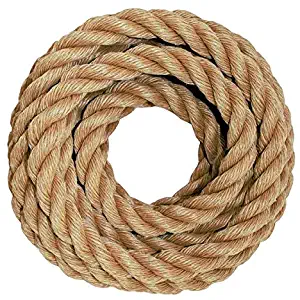 SGT KNOTS ProManila Rope (1/2 inch) UnManila Tan Twisted 3 Strand Polypropylene Cord - Moisture, UV, and Chemical Resistant - Marine, DIY Projects, Crafts, Commercial, Indoor/Outdoor (100 ft)