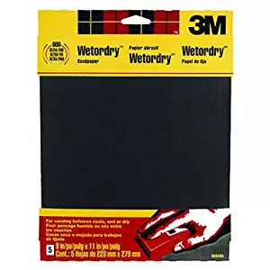 3M Wetordry Sandpaper, 9-Inch by 11-Inch, Extra Fine 320 Grit, 5-Sheet - 9086DC-NA