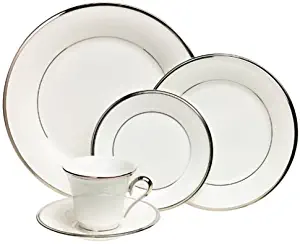 Lenox Solitaire White Platinum-Banded 5-Piece Place Setting, Service for 1