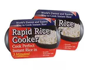 Rapid Rice Cooker - Microwave Instant / Minute Rice In Less Than 3 Minutes - 2 Pack