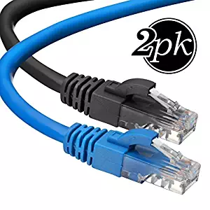 CAT 6 Ethernet Cable, 10 ft [2 Pack] LAN, UTP (3 Meters) CAT6, RJ45, Network, Patch, Internet Cable - (10 ft)