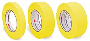 Pack of 3M Automotive Refinish Yellow Masking Tape, 3/4", 1.5", 2"