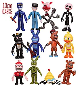 Max Fun Set of 12 pcs Five Nights At Freddy's Action Figures Toys Dolls Xmas Gifts Cake Toppers, 4 inches