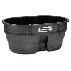 Rubbermaid Commercial Structural Foam Livestock Tank, 150 gal, Oval, Black - Includes one each.