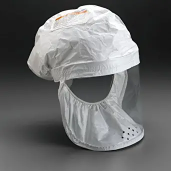 BE1250 - White Head Cover with Clear Visor - White Head Cover, 3Mï¾ - Case of 50