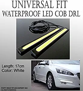 ICBEAMER 17cm LED Universal Waterproof Car Trucks Daytime Running Light Strip Lamp with 3M Tape [Color:Super White]