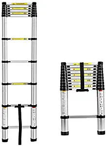 Denshine 10.5 FT Aluminium Telescoping Ladder Multi-Purpose Extension Telescopic Folding Step Ladder Ultra-Light for Household/RV Outdoor Use- US Shipping