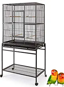 Mcage Large Wrought Iron Flight Canary Parakeet Cockatiel Lovebird Finch Cage with Removable Stand