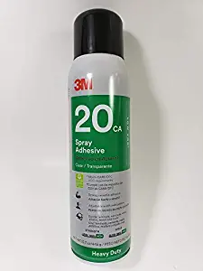 3M Heavy Duty 20CA Low VOC Spray Adhesive, Clear, Net Wt 15.7 oz, 12/case