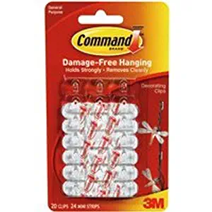 3 M Command Adhesive Holiday Clip, Pack of 20