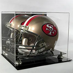 Helmet Display Case Football Helmet Acrylic Case Full Size Helmet Case Black Acrylic Base Gold Risers Mirror P368