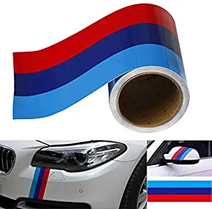 JUST N1 M-Colored Stripe Sticker 3 Meters Car Vinyl Decal for BMW M3 M4 M5 M6 3 5 6 7 Series Exterior Interior Cosmetic Hood Roof Bumpers Decoration