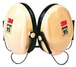 3M Peltor Optime 95 Black And Beige ABS Behind-The-Head Hearing Conservation Earmuffs