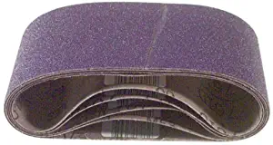 3M 81431 4-Inch x 24-Inch Purple Regalite Resin Bond 80 Grit Cloth Sanding Belt, Pack of 5