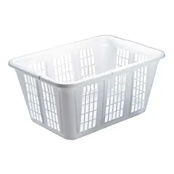 Rubbermaid Laundry Basket, 10 7/8w x 22 1/2d x 16 1/2h, Plastic, White - Includes Eight Baskets.