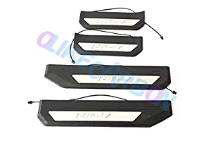 OLIKE for Honda HR-V HRV 2015 2016 2017 2018 2019 Fashion Style ABS+Stainless Steel Car Door Sill Scuff Plate Guard Entry Door Guard Sill Protectors (Led)