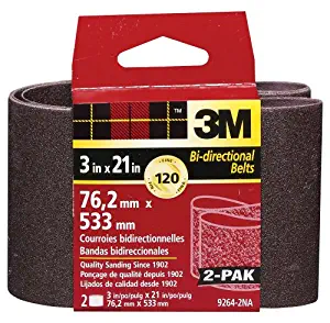 3M 9264NA Heavy Duty Power Sanding Belts - Fine, 120g, 3-Inch by 21-Inch 2-pack