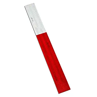 3M 963-32 2" X 18"-10 963-32 Flexible Prismatic Conspicuity Markings, 2" Wide, 18" Length, Red/White (Pack of 10)