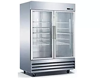 2 Swinging Glass Door Refrigerator – 54”, LED Lighting Stainless Steel, RICI-54-G by Universal Coolers