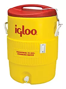 Igloo Industrial Beverage Cooler, 10 Gallon, Yellow/Red/White
