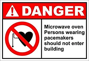 TNND Microwave Oven Danger Ansi Vinyl Sign Warning Safety Sign 8x12 inches