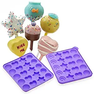 NY Cake Assorted Shapes Silicone Cake Pop Mold (Color may Vary)