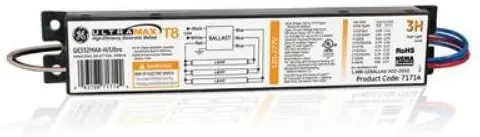 GE Lighting 78619 GE332MAX-H/ULTRA 120/277-Volt UltraMax Electronic Fluorescent T8 Multi-Volt Instant Start Ballast 3 or 2 F32T8 Lamps