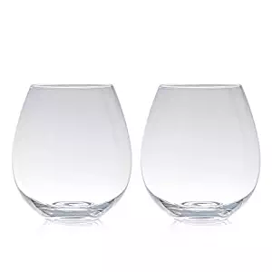 Big Betty - Clear Stemless XL Premium Jumbo Wine Glass Set - Includes 2 Glasses - each Holds a Whole Bottle of Wine