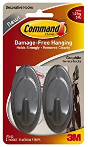 3M Company 17086G Command, Medium, Graphite Terrace Hook