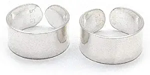 Sterling Silver Plain High Polish Huggie Ear Cuff Pair Earrings