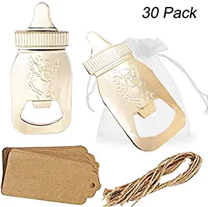 Amajoy 30 Pack Poppin Baby Bottle Shaped Bottle Opener Baby Shower Favor 1st Birthday Gifts for Guest Wedding Favor Party Favor Party Decoration