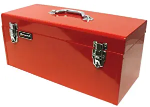 Homak 20-Inch Steel Flat-Top Toolbox with Removable Tray, Red, RD00120920