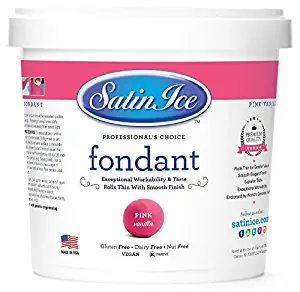 Satin Ice Pink Fondant, Vanilla, 5 Pounds