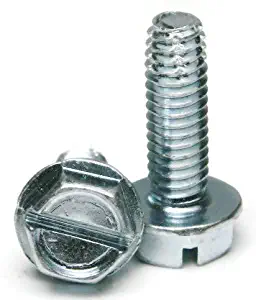 1/4"-20 Thread Cutting Screws - Zinc Plated Steel - Slotted Indented Hex Washer Head 1/4"-20 x 3/4" Qty 100